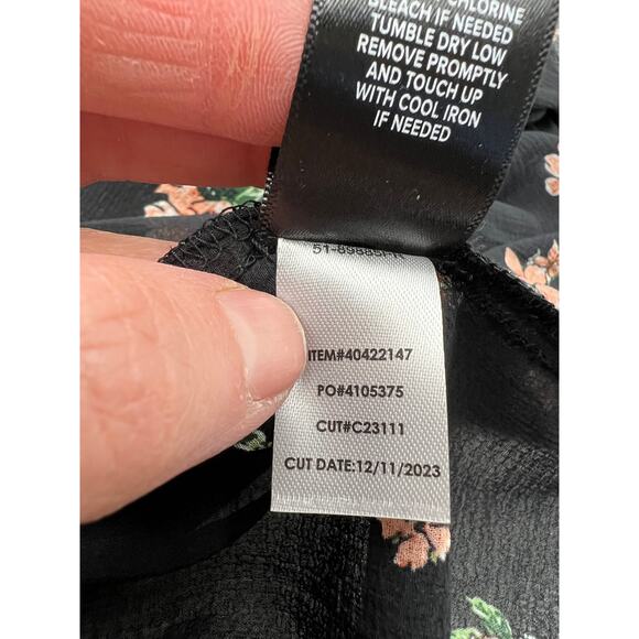 Torrid Tunic Top Womens 3X Sheer Chiffon Floral Smocked Strappy Whimsigoth New - Picture 13 of 13